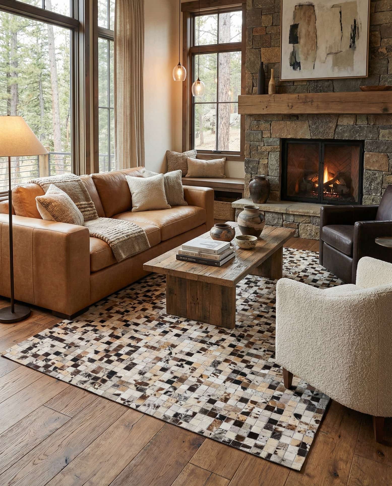 5' 1 x 8' Cowhide Rug