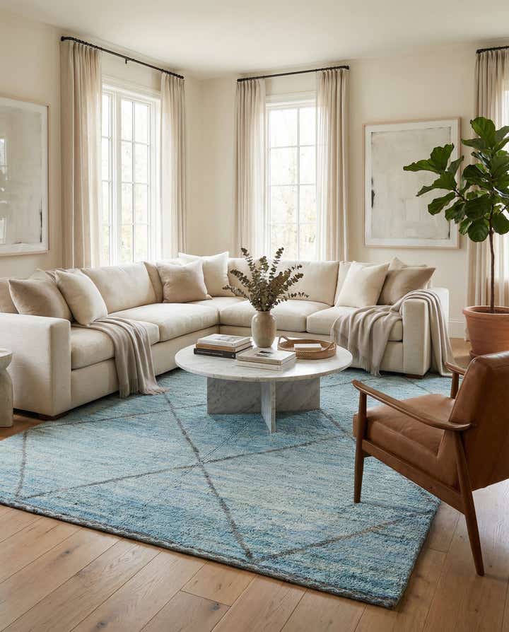 6' 1 x 9' 4 Hand Knotted Moroccan Wool Rug