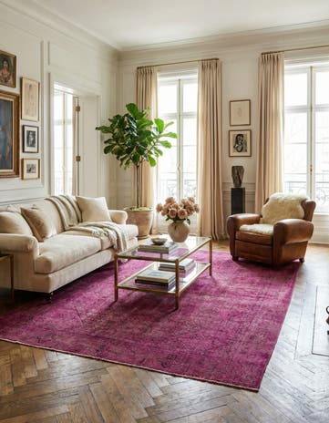 6' 1 x 8' 10 Hand Knotted Ultra Vintage Persian Wool Rug