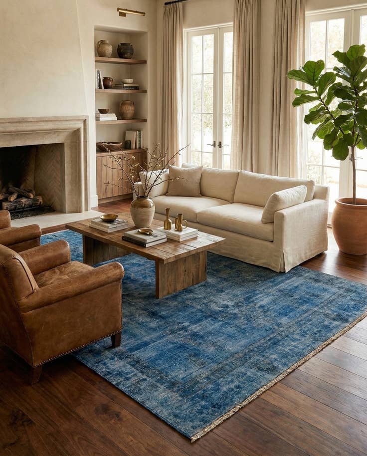 Detail image of 7' 2 x 10' 6 Hand Knotted Ultra Vintage Persian Wool Rug