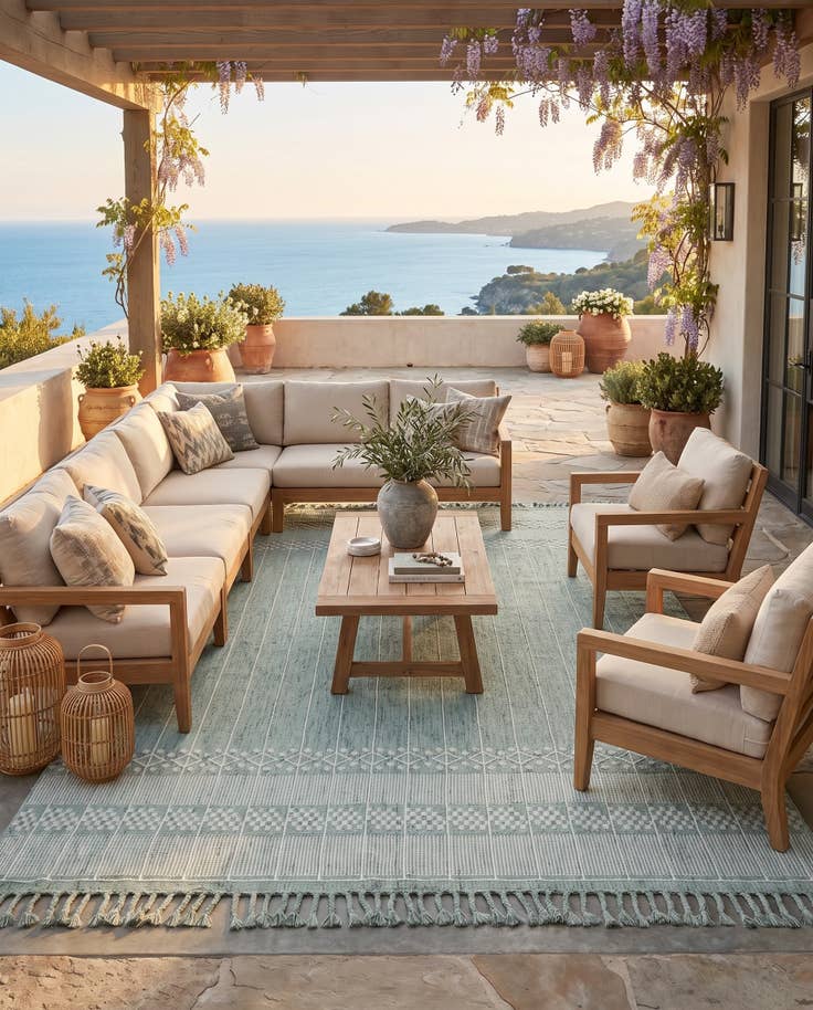 Detail image of 10' x 14' 1 Easy-Clean Eco Bohemian Indoor / Outdoor Rug