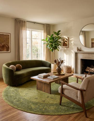 Green Miranda Round Rug