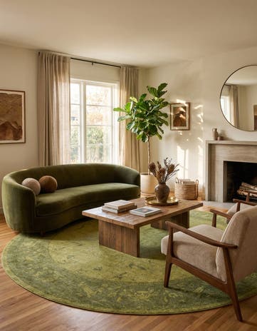 Green Miranda Round Rug
