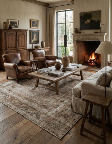 6' 3 x 10' 1 Hand Knotted Ultra Vintage Persian Wool Rug