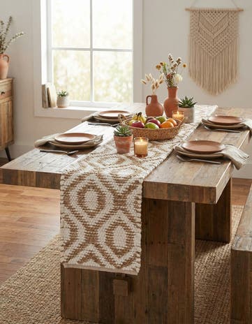 1' 2 x 6' 1 Hand Woven Chindi Jute Table Runner Rug