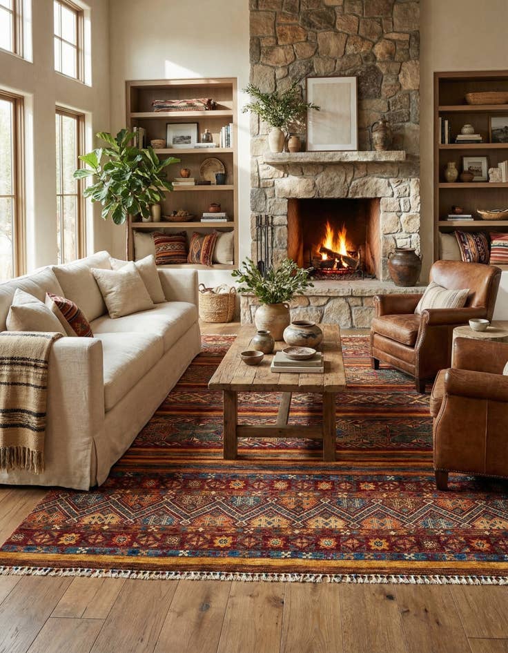 Detail image of 5' 5 x 8' Ariana Ziegler Wool Rug