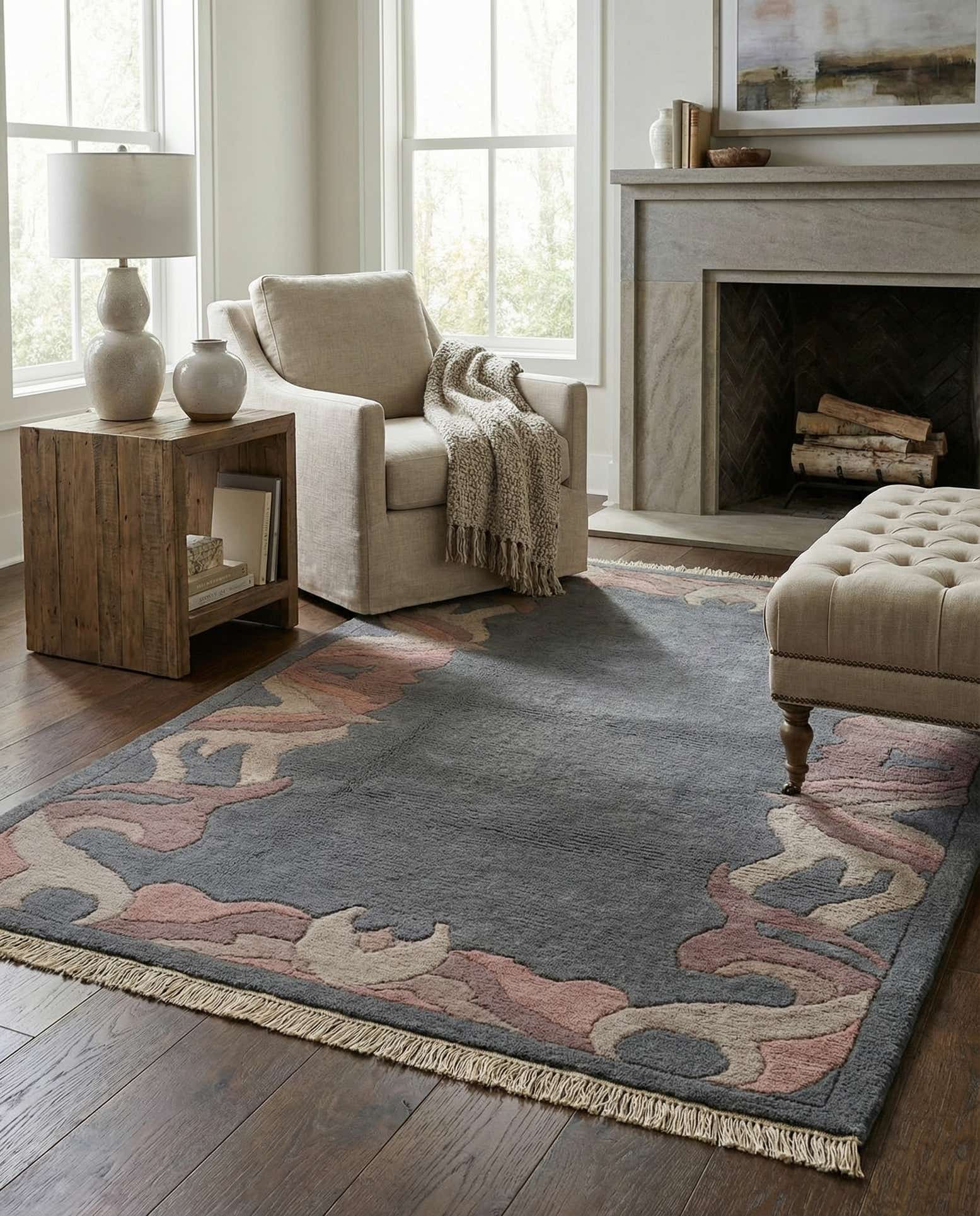 4' x 5' 9 Hand Knotted Nepal Wool Rug
