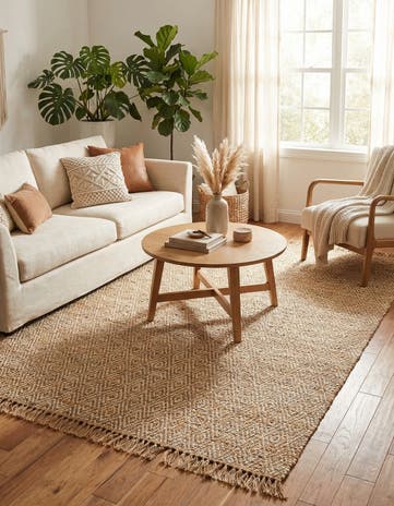 7' 1 x 10' Hand Woven Braided Jute Rug