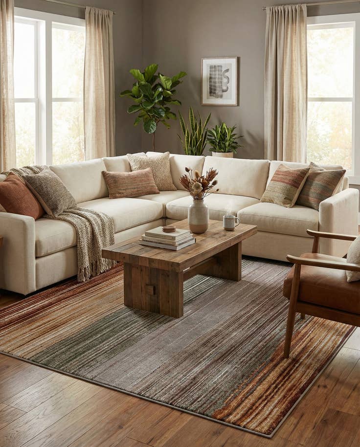 Detail image of 7' 10 x 7' 10 Easy-Clean Modern Indoor / Outdoor Square Rug