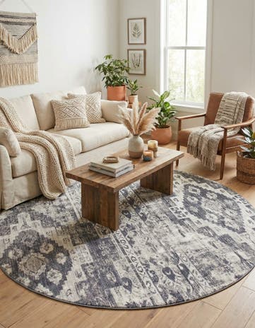 Gray Vega Round Rug