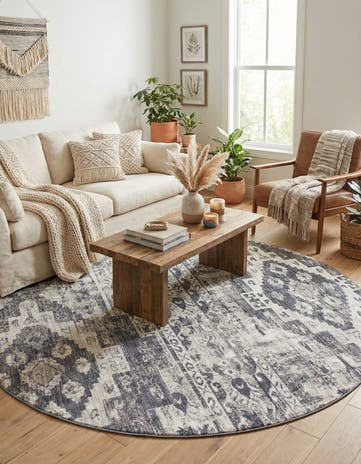 Gray Vega Round Rug