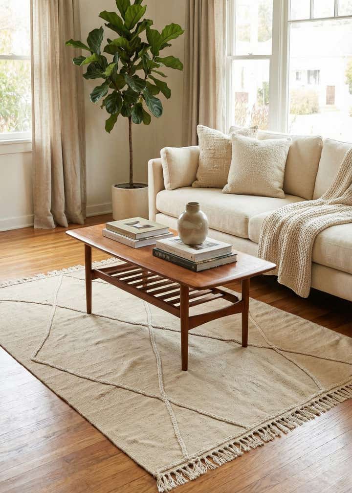 4' 3 x 6' Hand Knotted Moroccan Wool Rug