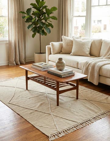 4' 3 x 6' Hand Knotted Moroccan Wool Rug