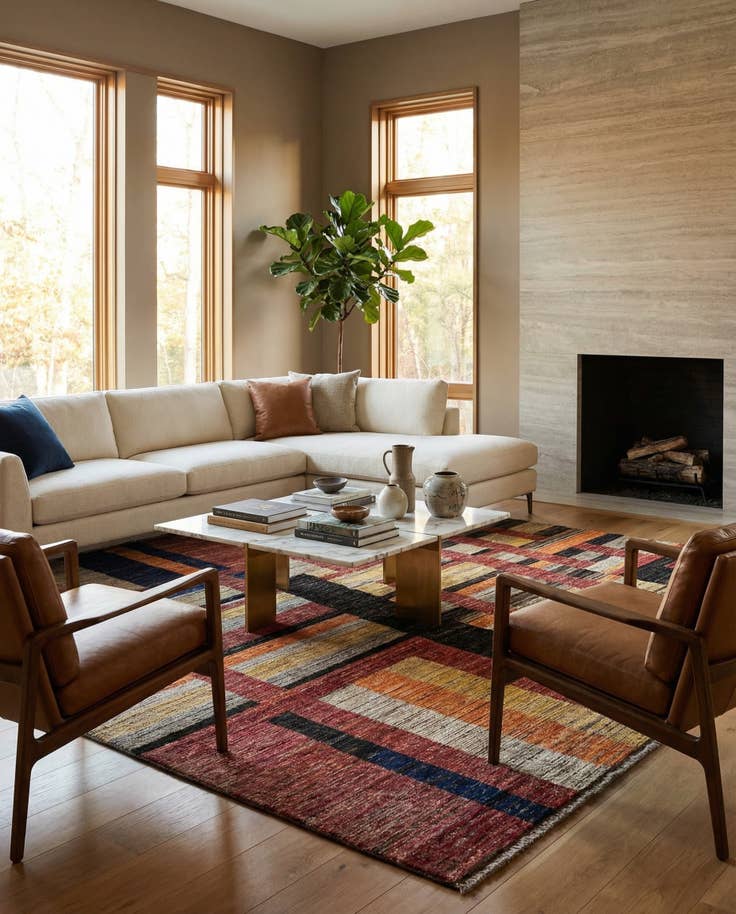 Detail image of 8' 4 x 9' 7 Hand Knotted Darya Wool Rug