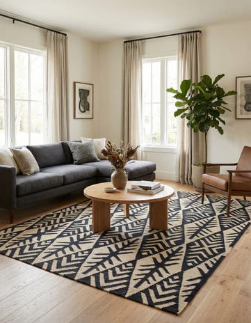 6' x 8' 6 Hand Woven Kilim Modern Wool Rug