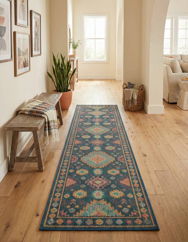 Detail image of  2' 7 x 12'  Washable Baja Indoor / Outdoor Runner Rug