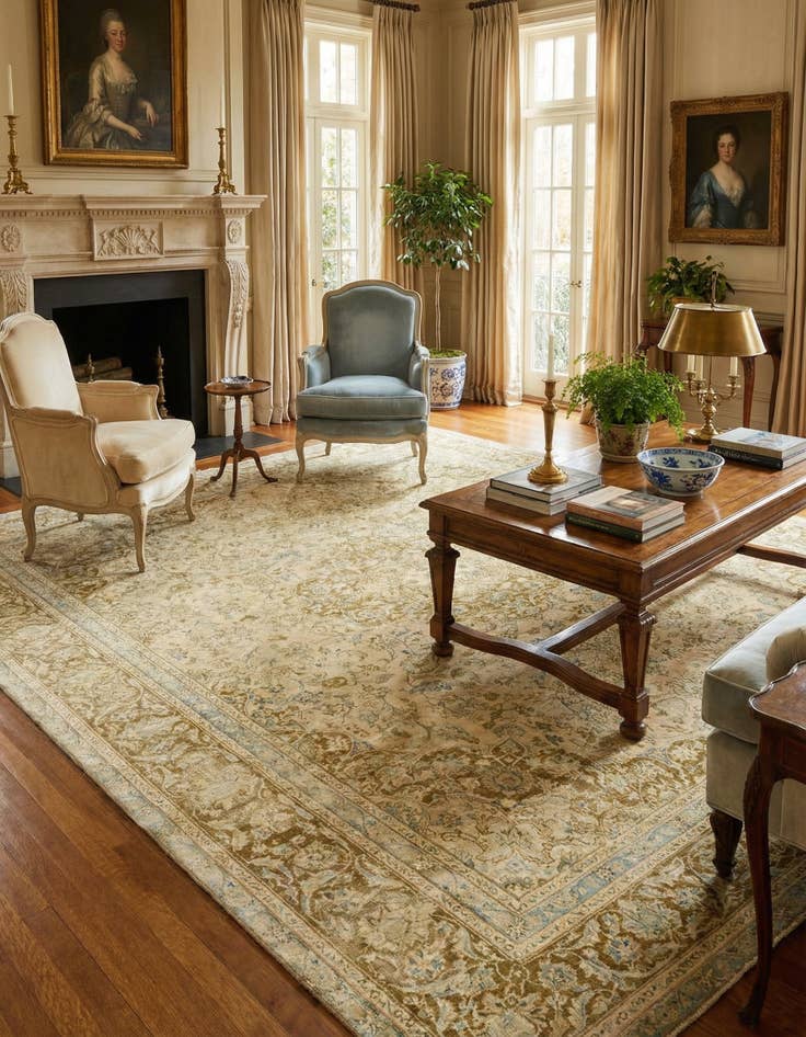 Detail image of  9' 5 x 11' 11  Hand Knotted Ultra Vintage Persian Wool Rug