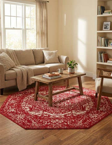 Red Arlington Octagon Rug