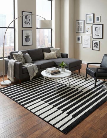 Black Oslo Square Rug