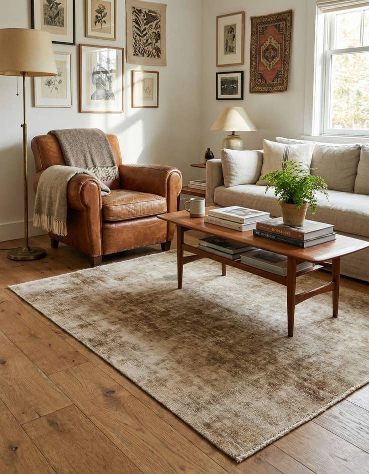 Detail image of 4' 2 x 5' 3  Hand Knotted Ultra Vintage Persian Wool Square Rug