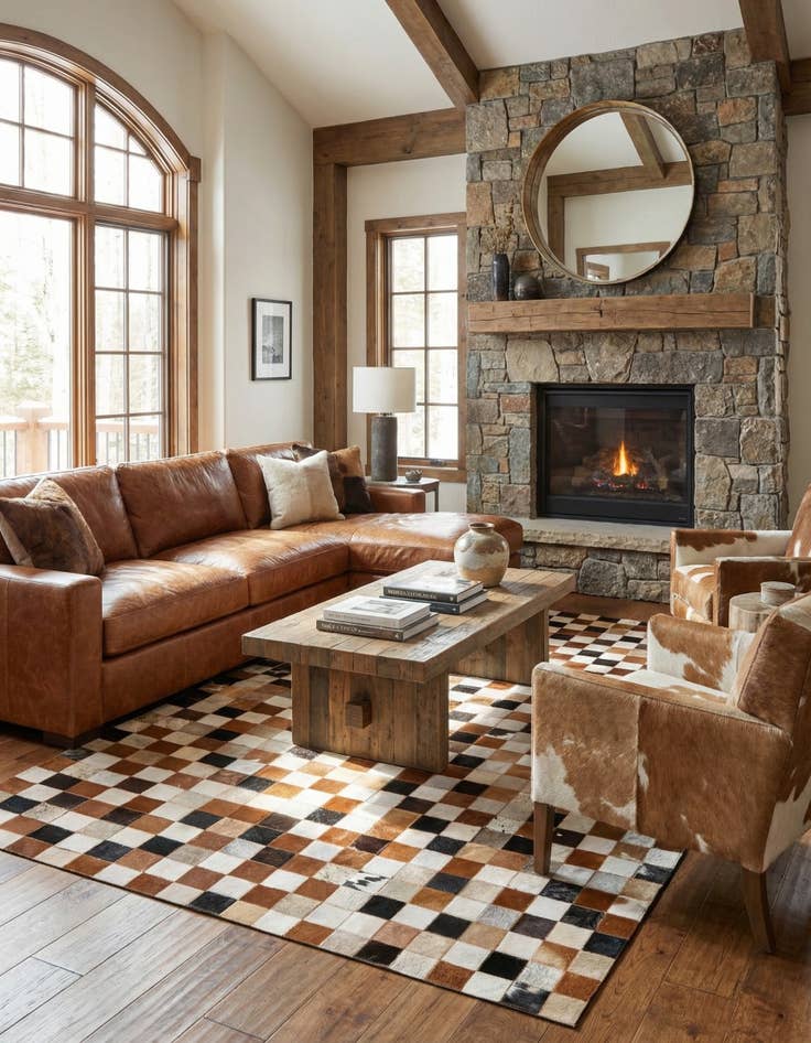 Detail image of  5' 1 x 7' 10 Cowhide Rug