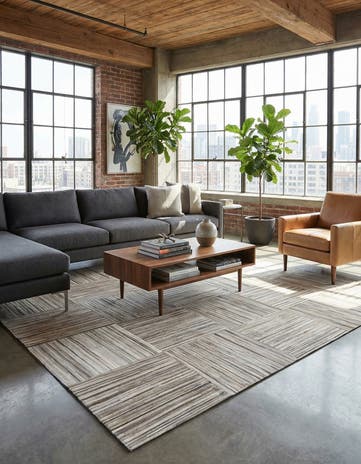 5' x 8' 3 Cowhide Stocks Rug