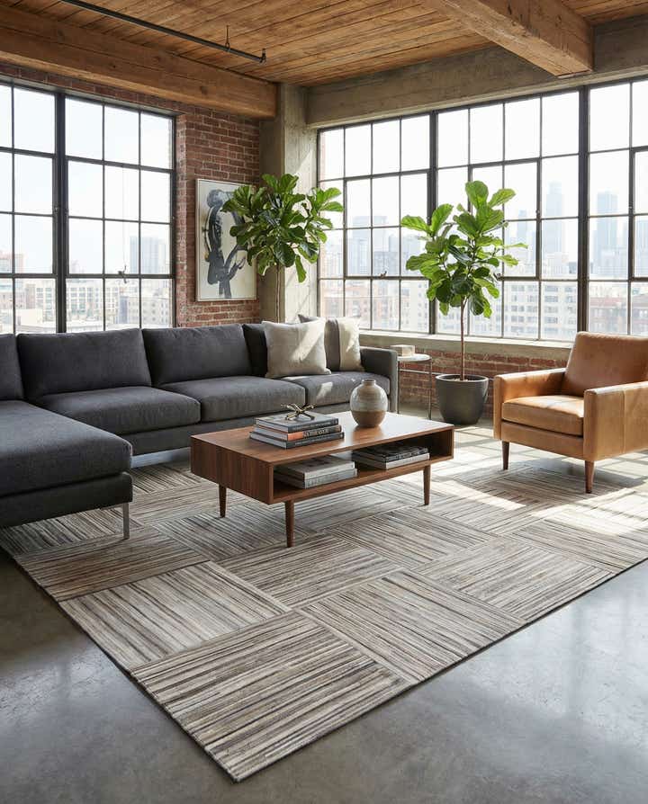 5' x 8' 3 Cowhide Stocks Rug