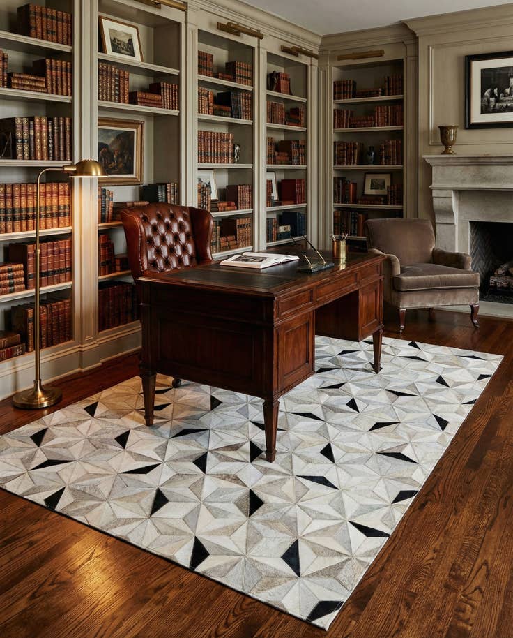 Detail image of 5' 2 x 8' 1 Cowhide - Patchwork Rug