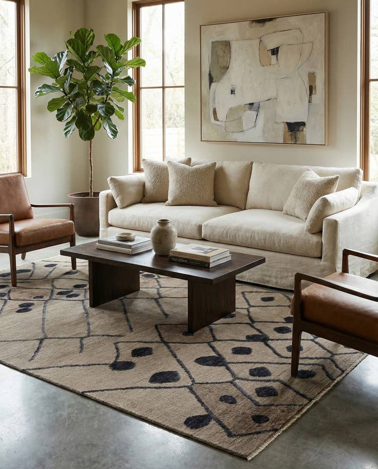 Detail image of 6' 6 x 9' 10 Hand Knotted Darya Wool Rug