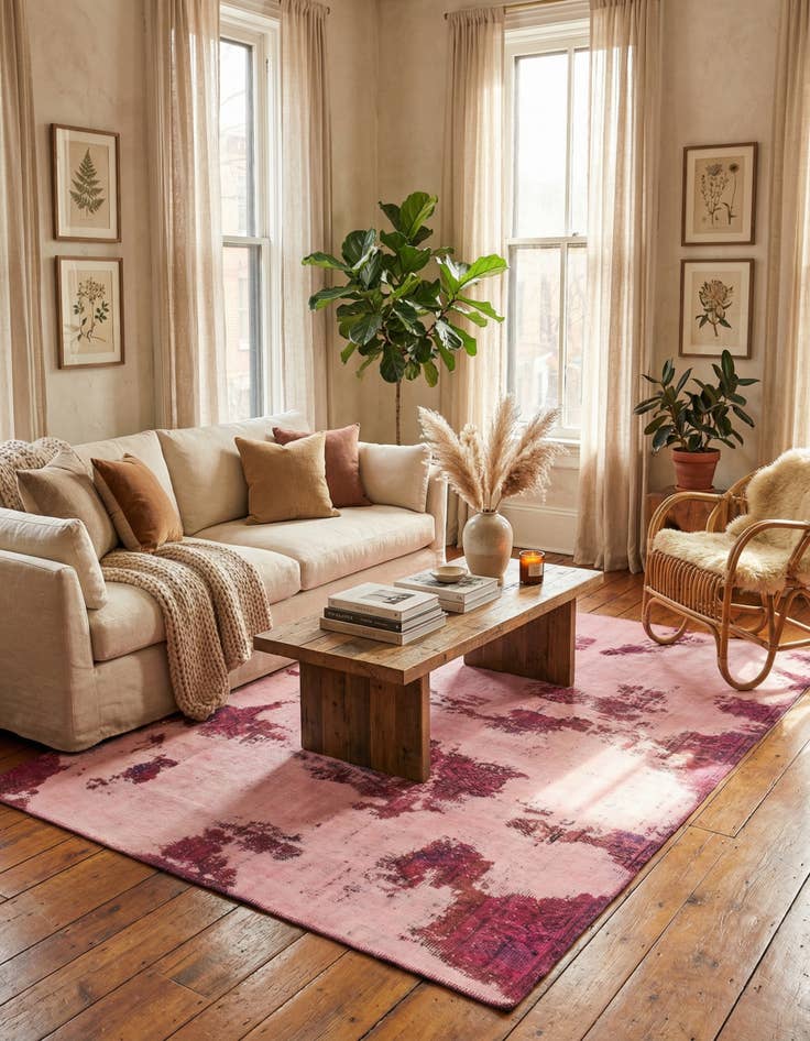 Detail image of 5' 6 x 7' 7  Hand Knotted Ultra Vintage Persian Wool Rug