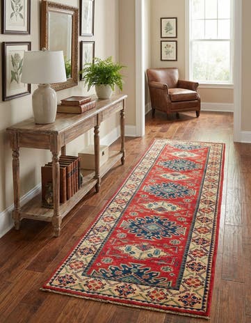 2' 9 x 9' 9 Hand Knotted Kazak Runner Rug