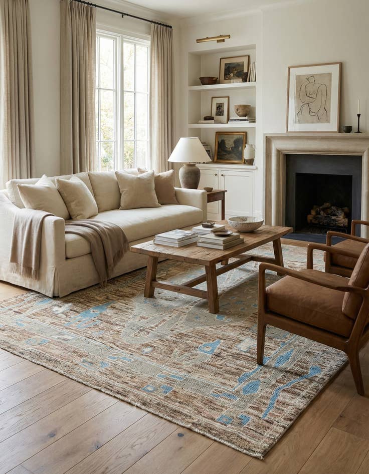 Detail image of 9' 2 x 10' 7  Hand Knotted Oushak Wool Rug