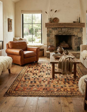 4' 11 x 7' 3 Gabbeh Wool Rug