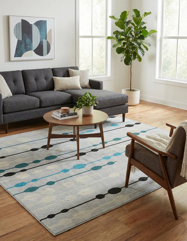 Detail image of 6' x 9' Easy-Clean Modern Indoor / Outdoor Rug