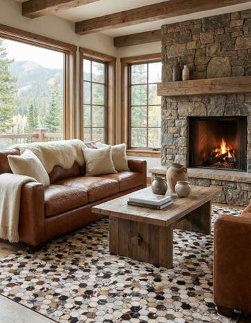 5' 1 x 8' 1 Cowhide Rug