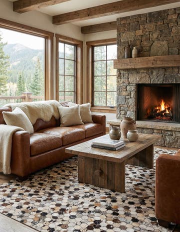5' 1 x 8' 1 Cowhide Rug