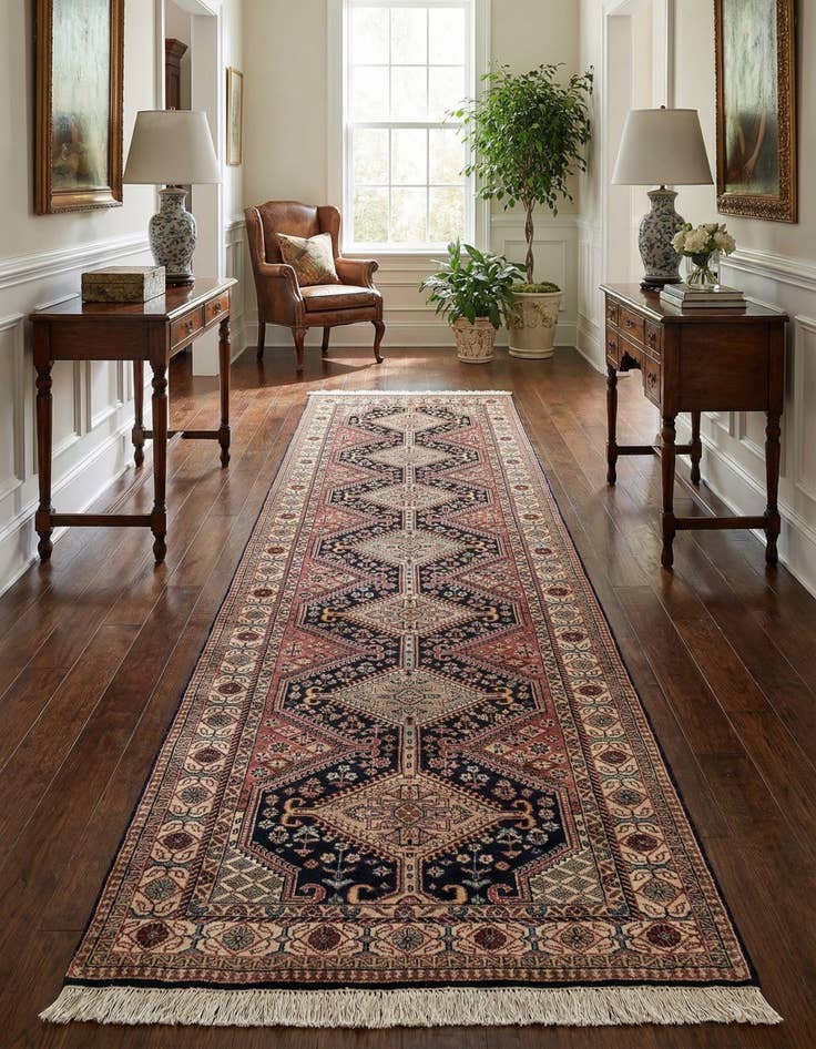 Detail image of  3' x 9' 10  Hand Knotted Shirvan Wool Runner Rug