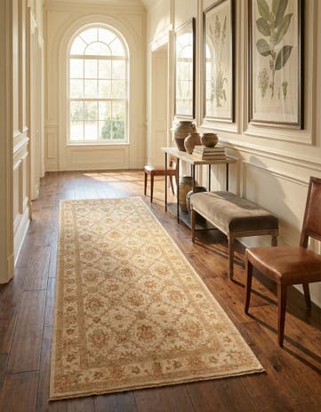 5' x 9' 6 Hand Knotted Peshawar Ziegler Runner Rug
