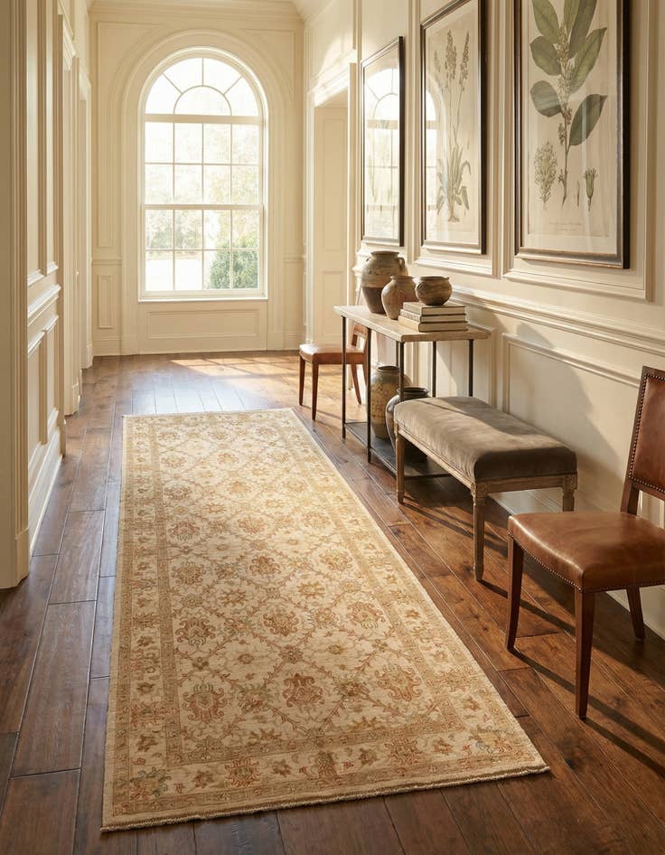 Detail image of 5' x 9' 6  Hand Knotted Peshawar Ziegler Runner Rug