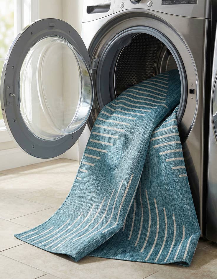 Detail image of  7' x 10'  Washable Modern Indoor / Outdoor Rug