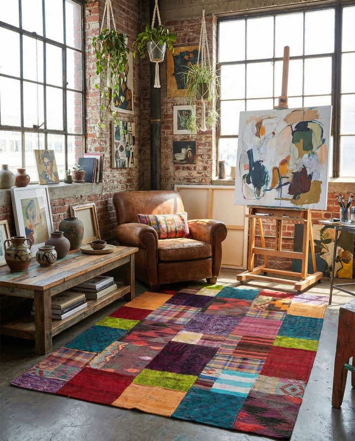 4' x 6' Hand Woven Kilim Patchwork Wool Rug
