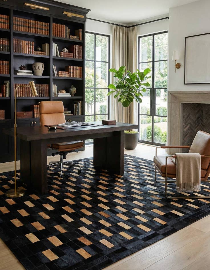 Detail image of  8' 2 x 10' Cowhide - Patchwork Rug