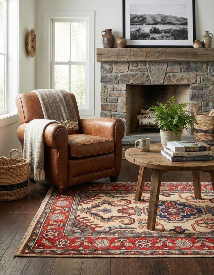 Detail image of  2' 7 x 4' 2  Hand Knotted Kazak Rug