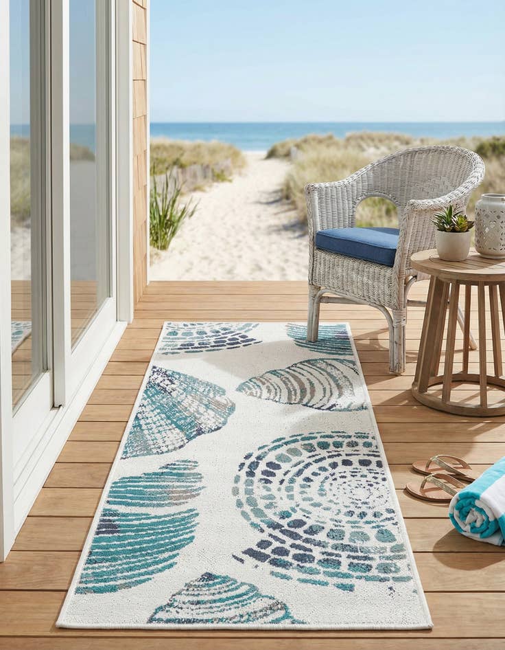 Detail image of 2' x 5'  Washable Coastal Indoor / Outdoor Runner Rug