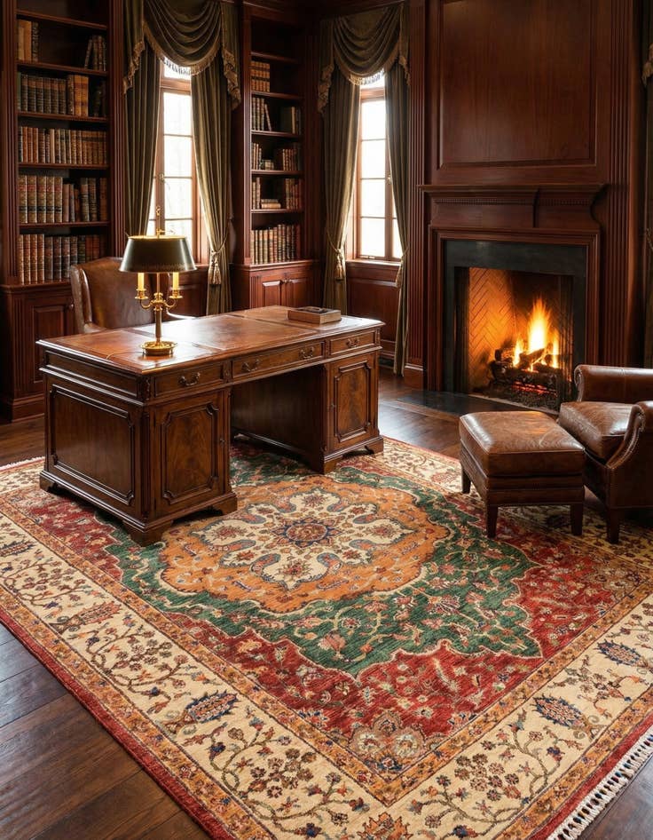 Detail image of 5' 6 x 8' 5  Hand Knotted Ariana Ziegler Rug