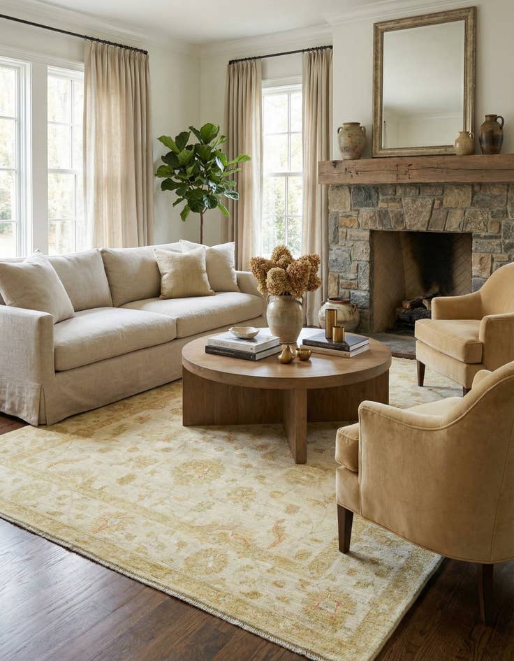 Detail image of 6' 9 x 9' 10  Hand Knotted Peshawar Ziegler Rug