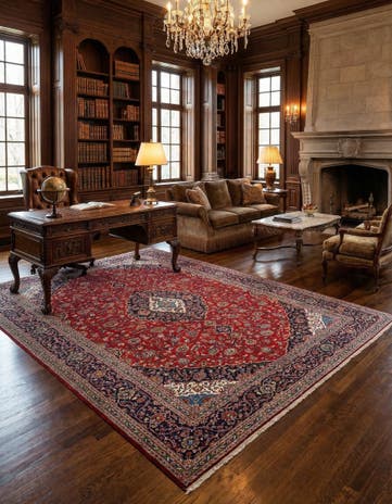 11' 8 x 15' 10 Kashan Wool Rug