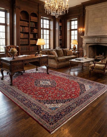 11' 8 x 15' 10 Kashan Wool Rug