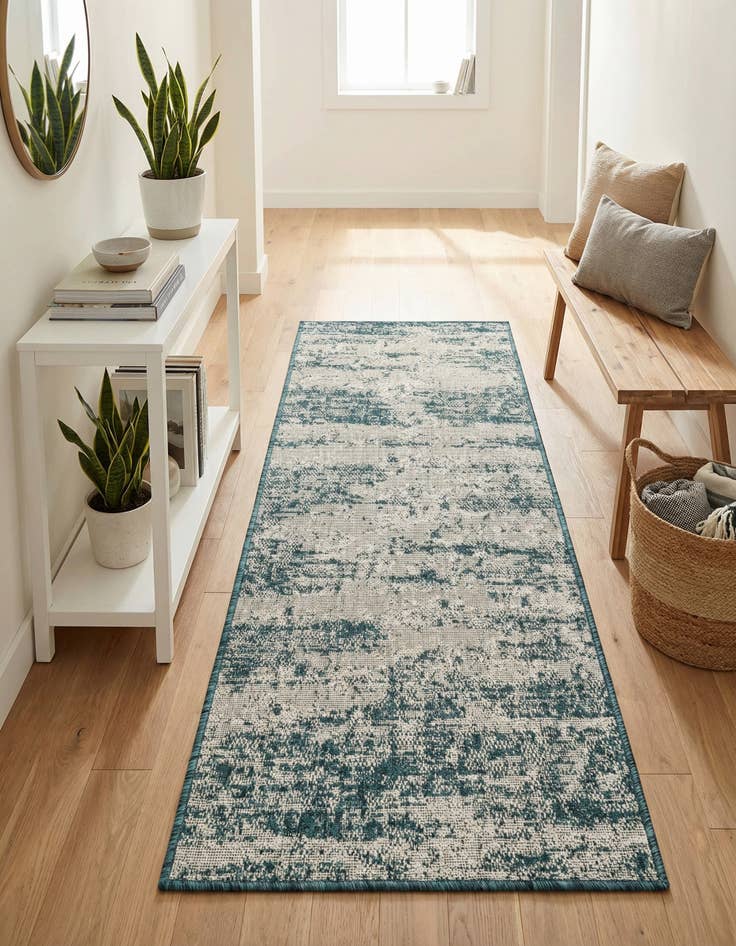 Detail image of 2' x 5' Easy-Clean Modern Indoor / Outdoor Runner Rug