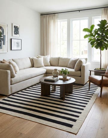 6' 8 x 9' 5 Hand Woven Kilim Modern Wool Rug
